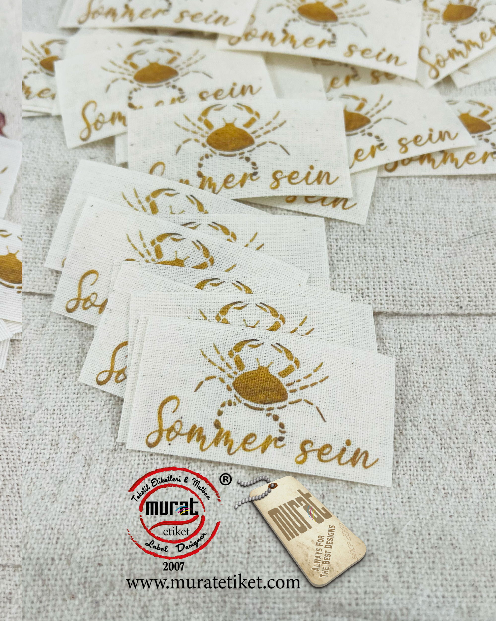 Butik markalar için pamuk etiket 2,5x5 cm 50/100/250/500/1000 adet