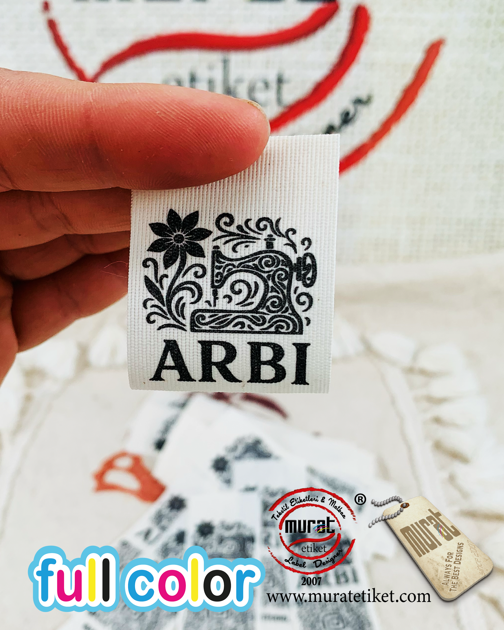 3.5x9 cm qr barcode cotton label 250 pieces