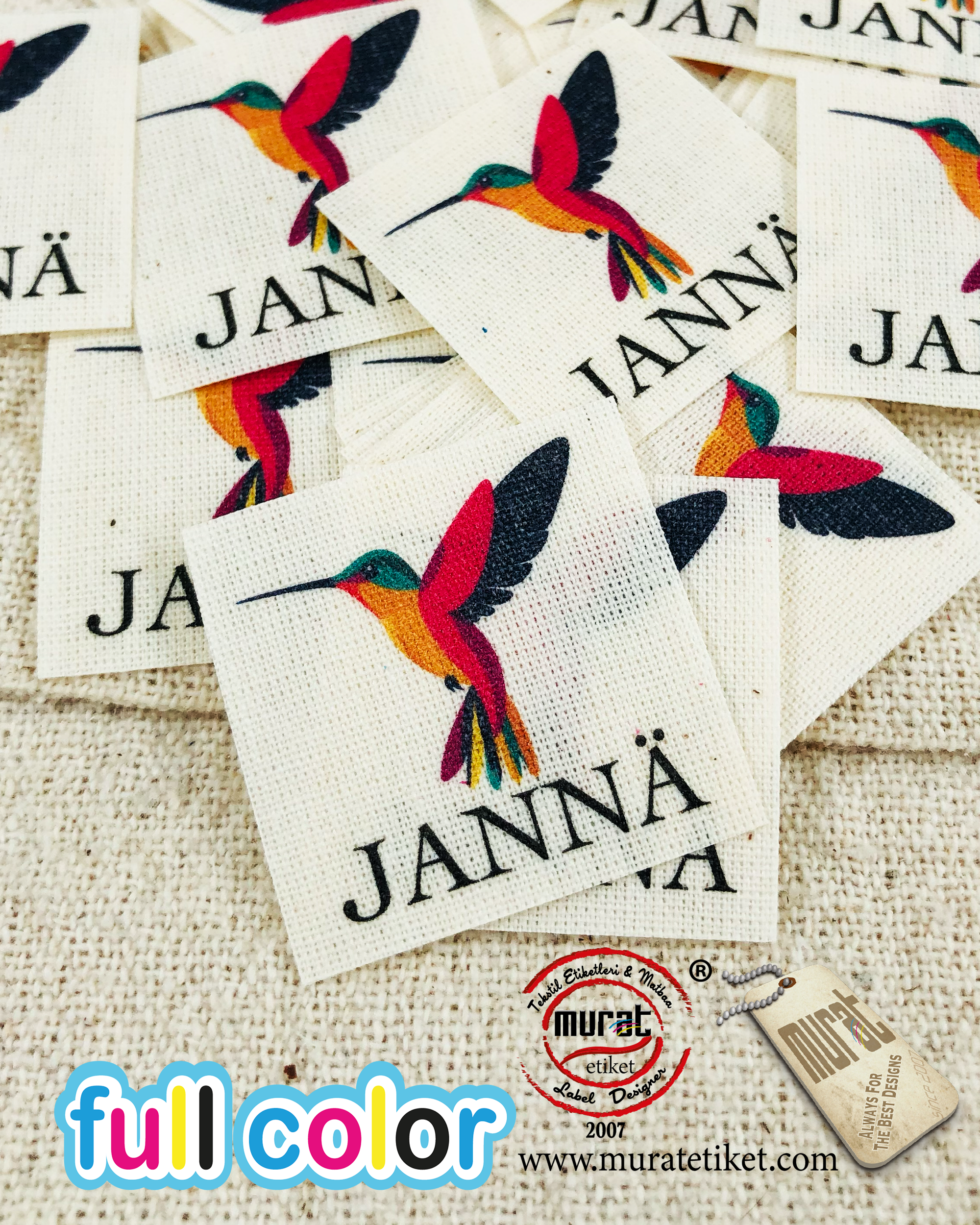 3x3 Ütüyle yapışan pamuk etiket 50/100/250/500/1000 adet