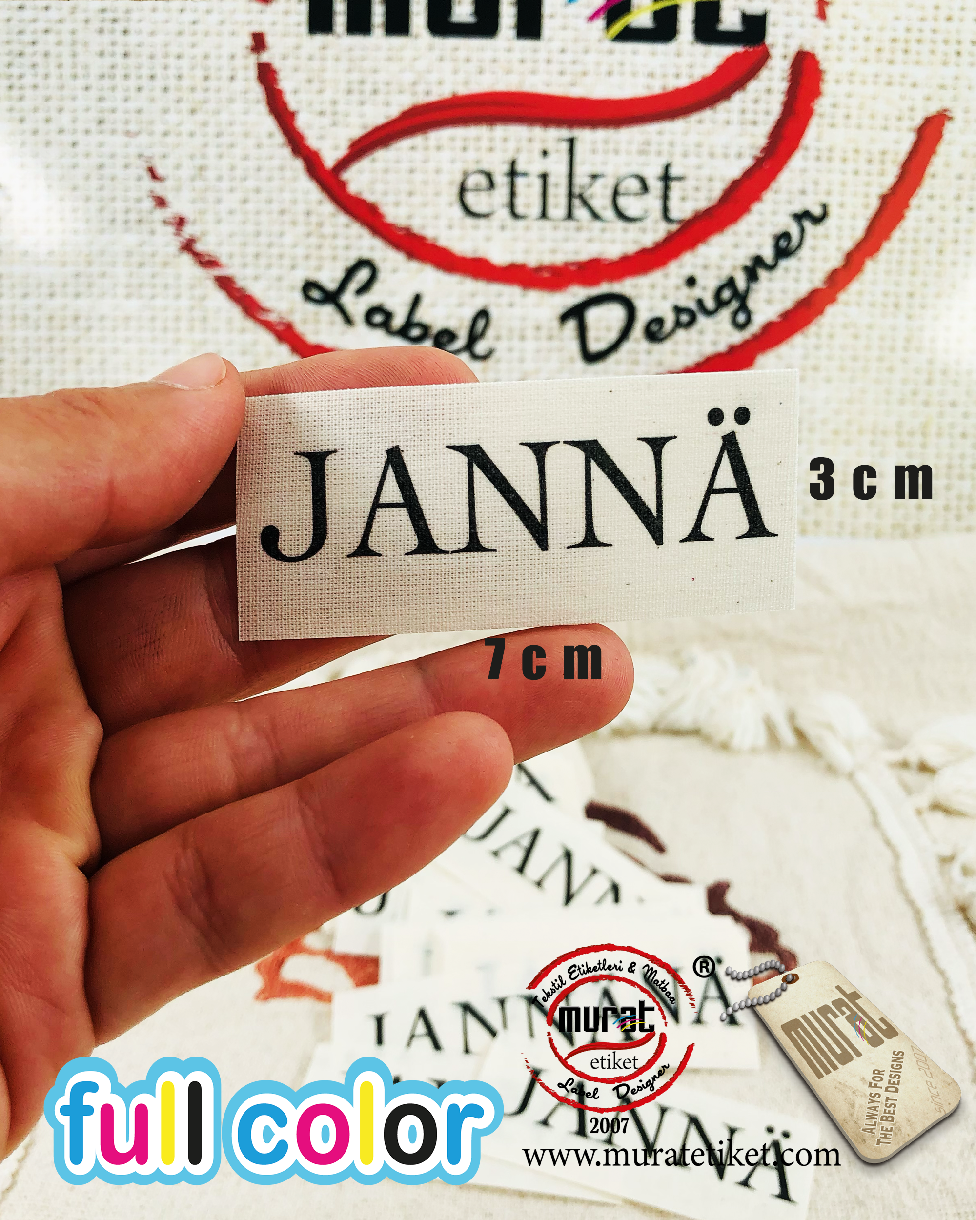 3x3 Ütüyle yapışan pamuk etiket 50/100/250/500/1000 adet