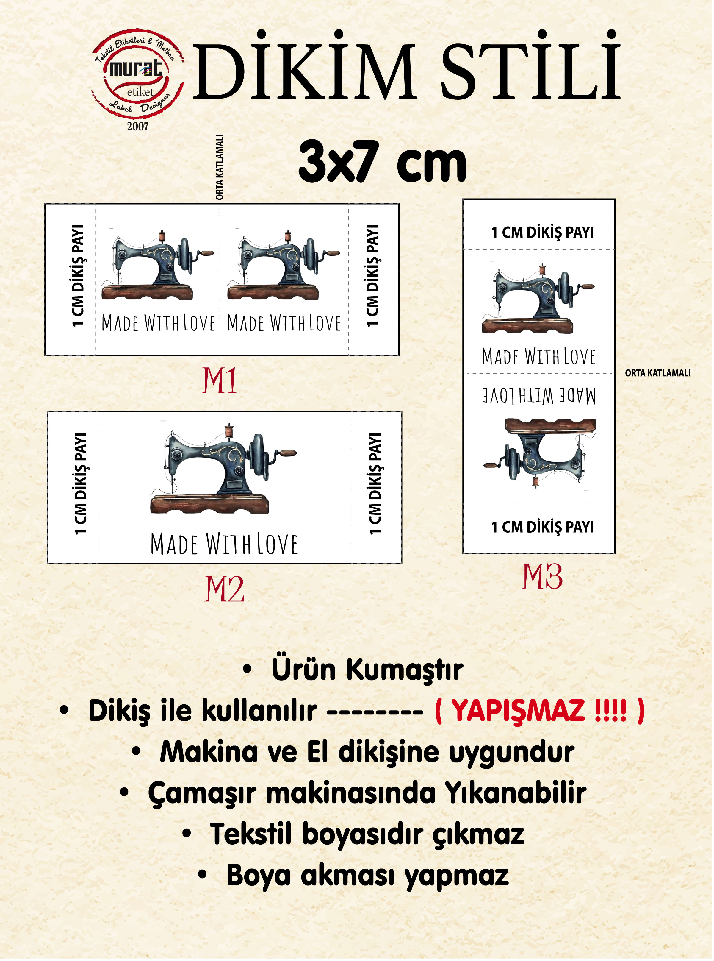 pamuk kumas giyim ve marka etiketi 3x7 cm 50 1000 adet