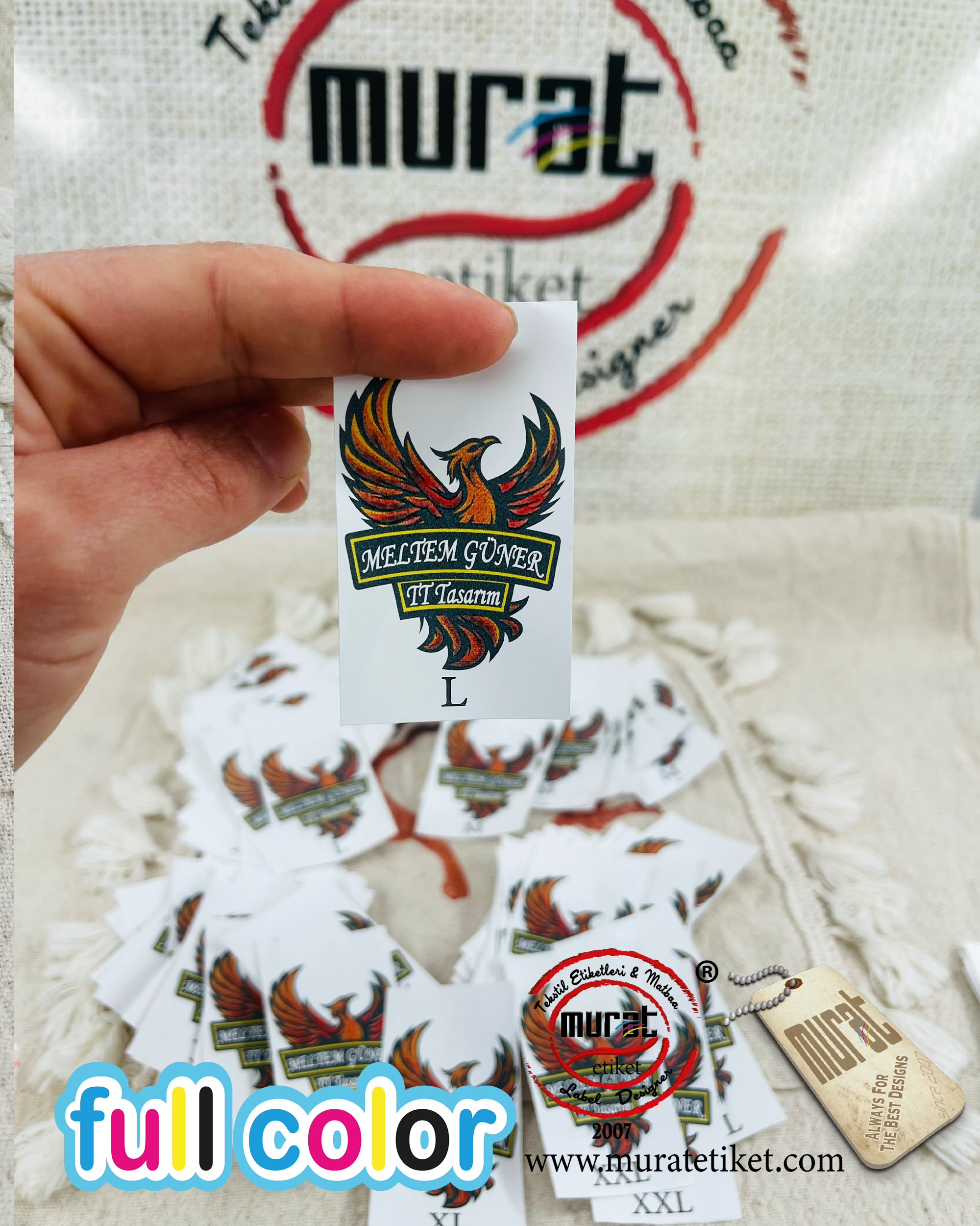 3x7cm Soft touch kumaş etiket 50/100/250/500/1000 adet