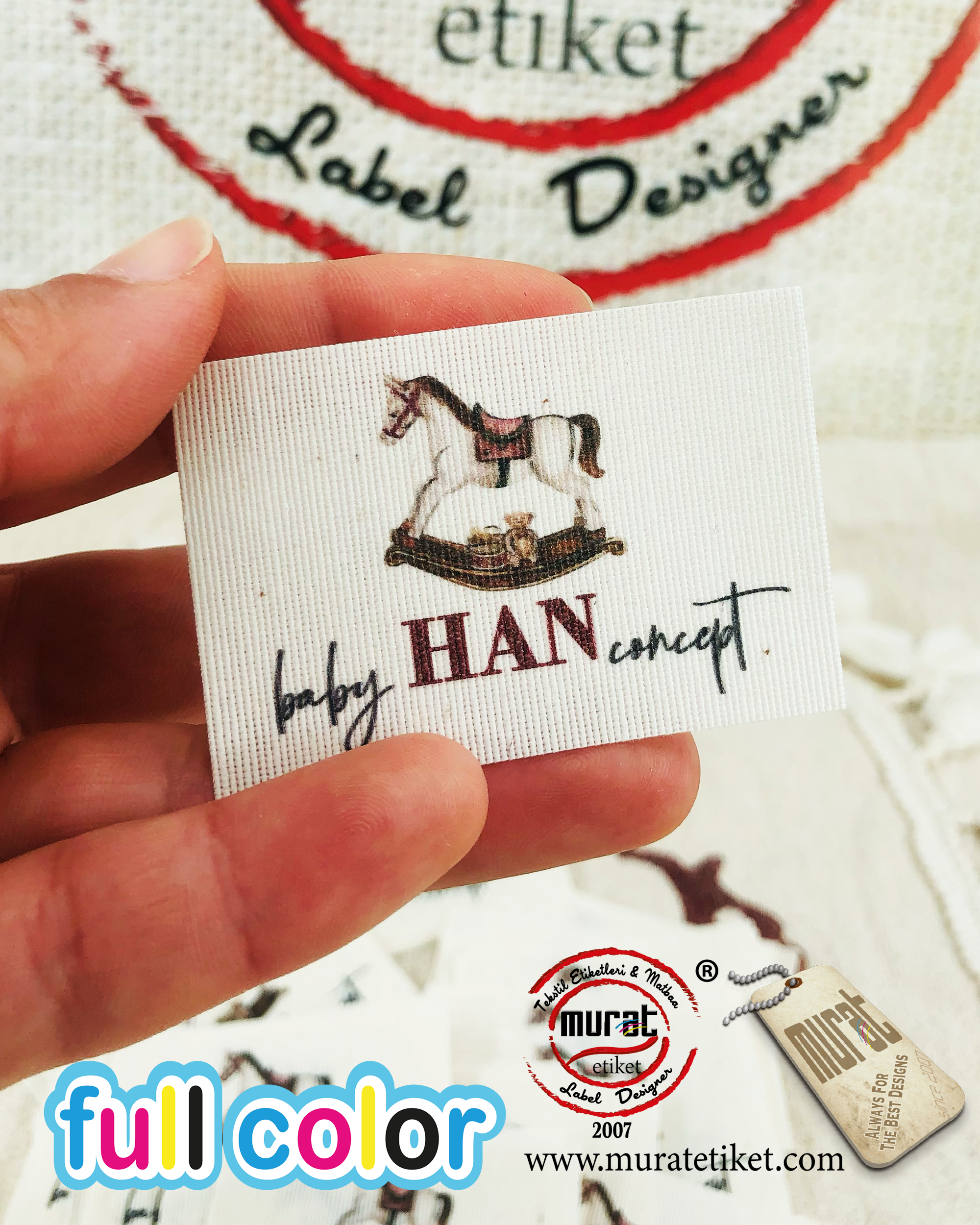Butik markalar için pamuk etiket 4x6 cm 50/100/250/500/1000 adet