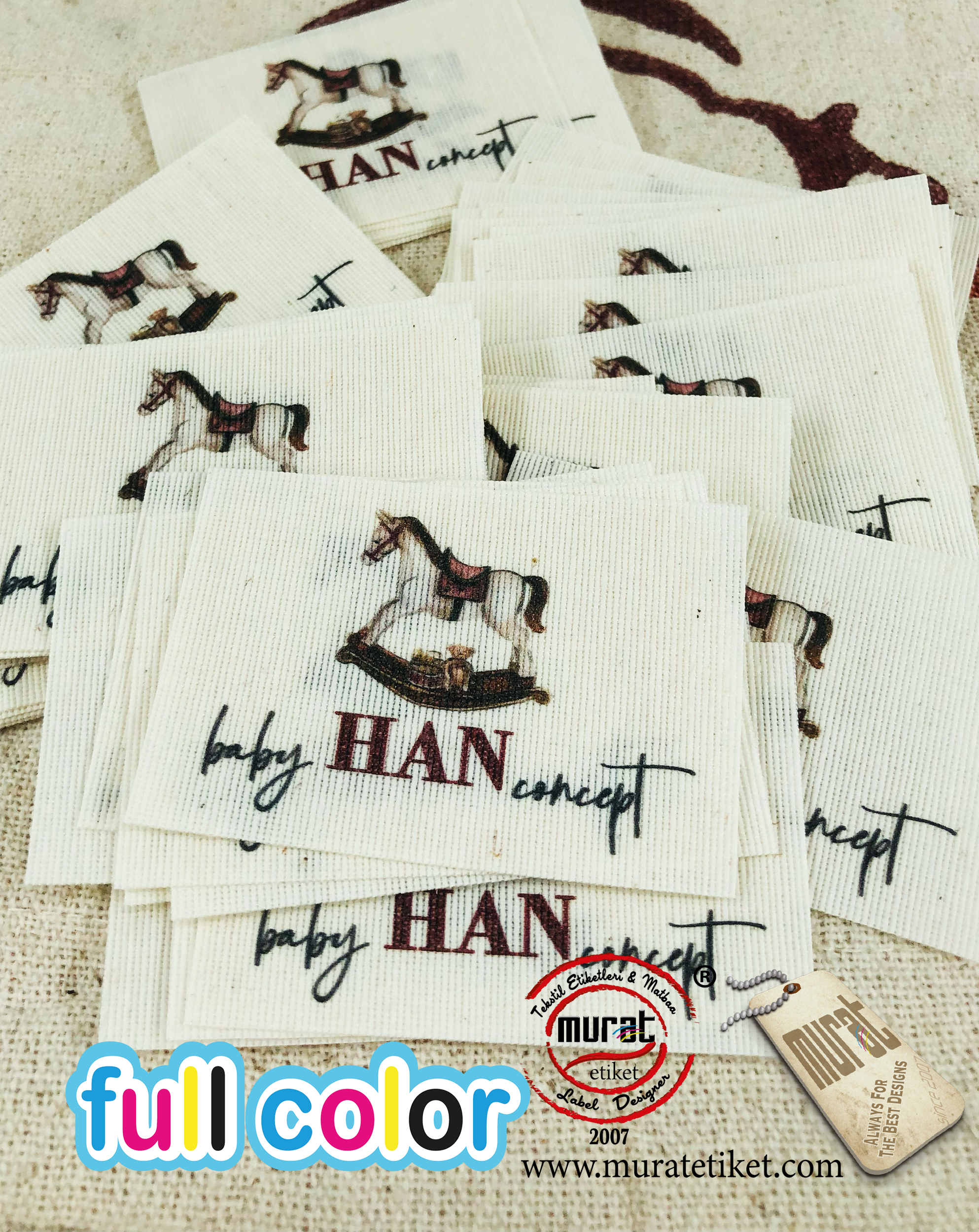Butik markalar için pamuk etiket 4x6 cm 50/100/250/500/1000 adet