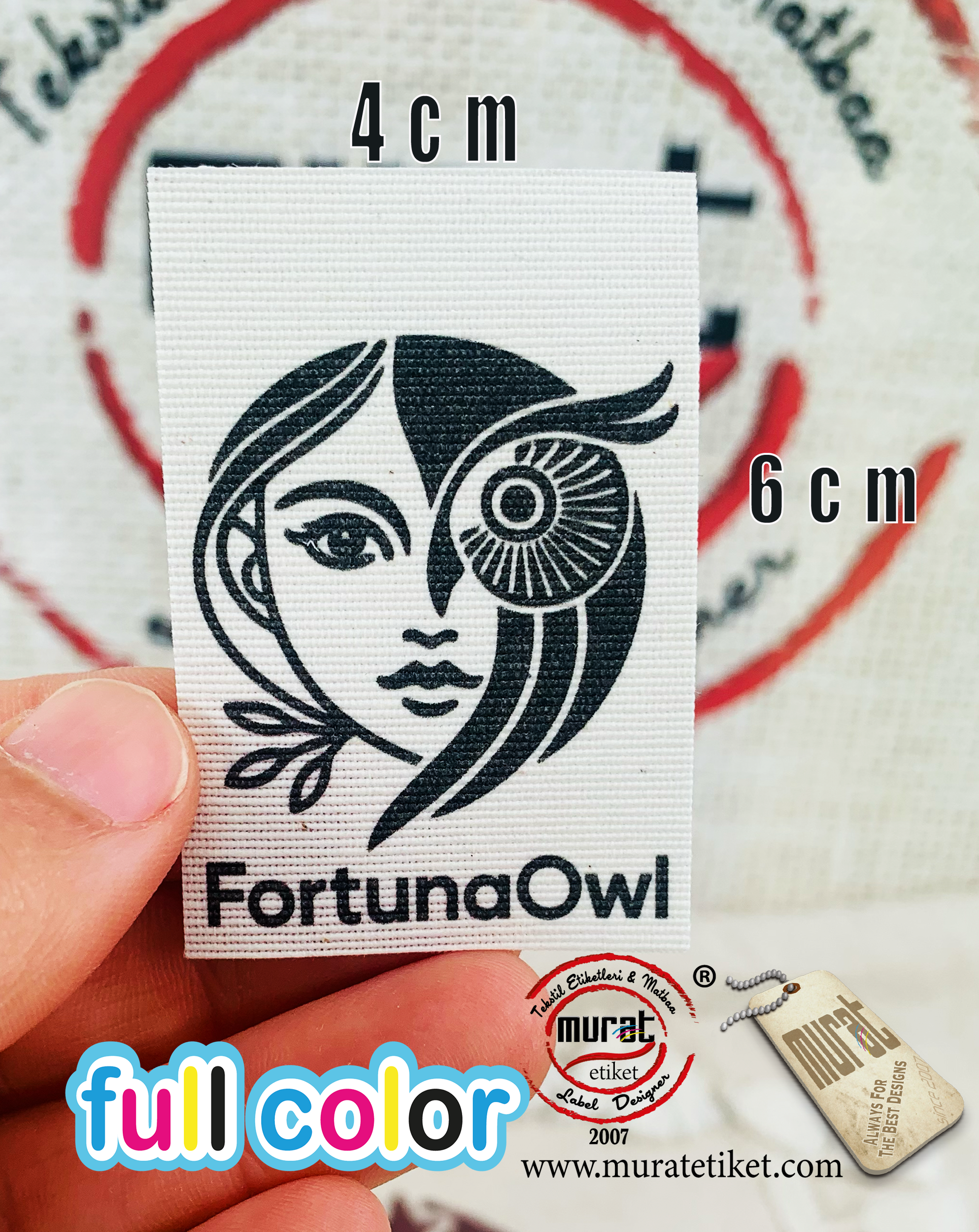 Butik markalar için pamuk etiket 4x6 cm 50/100/250/500/1000 adet