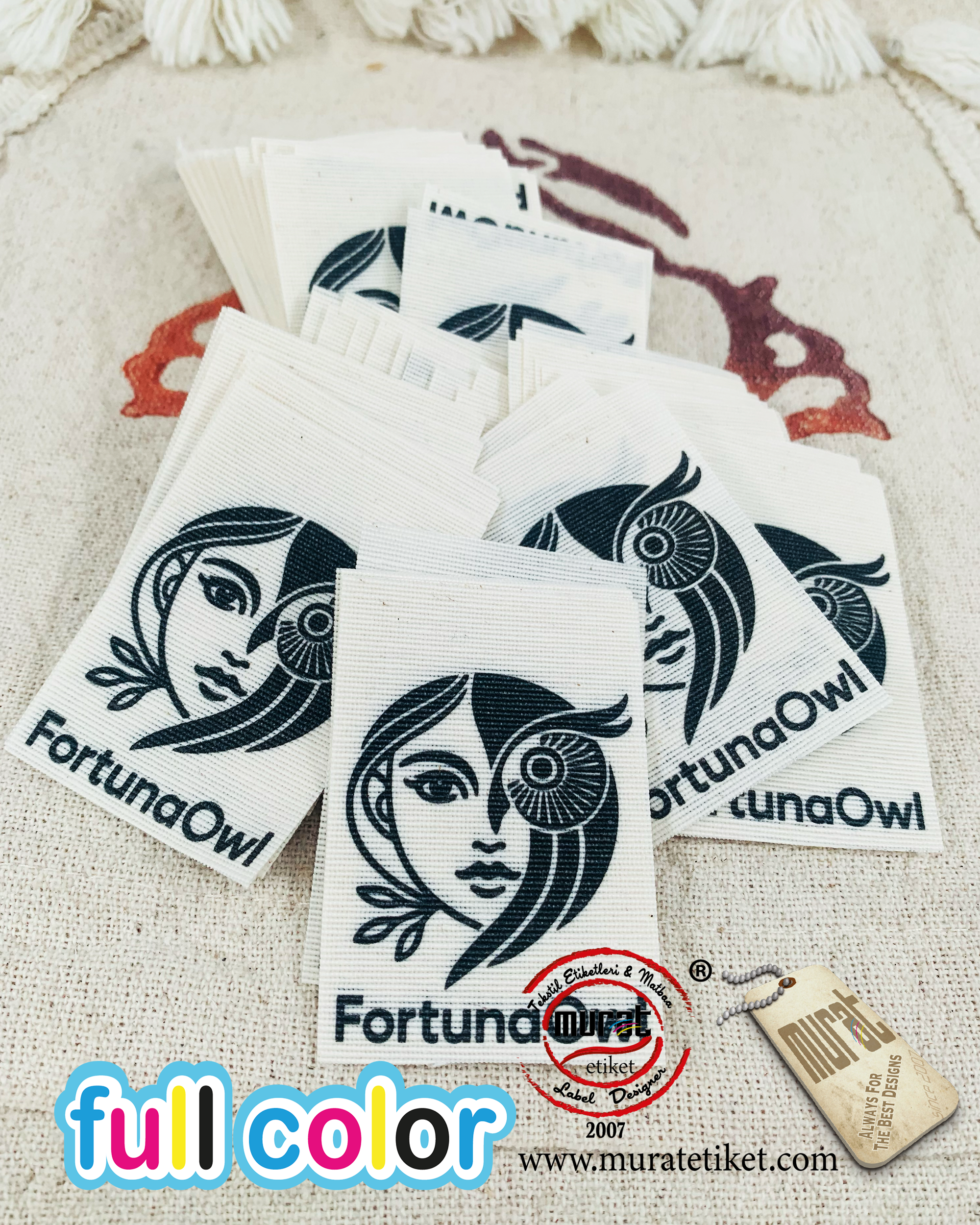 Butik markalar için pamuk etiket 4x6 cm 50/100/250/500/1000 adet