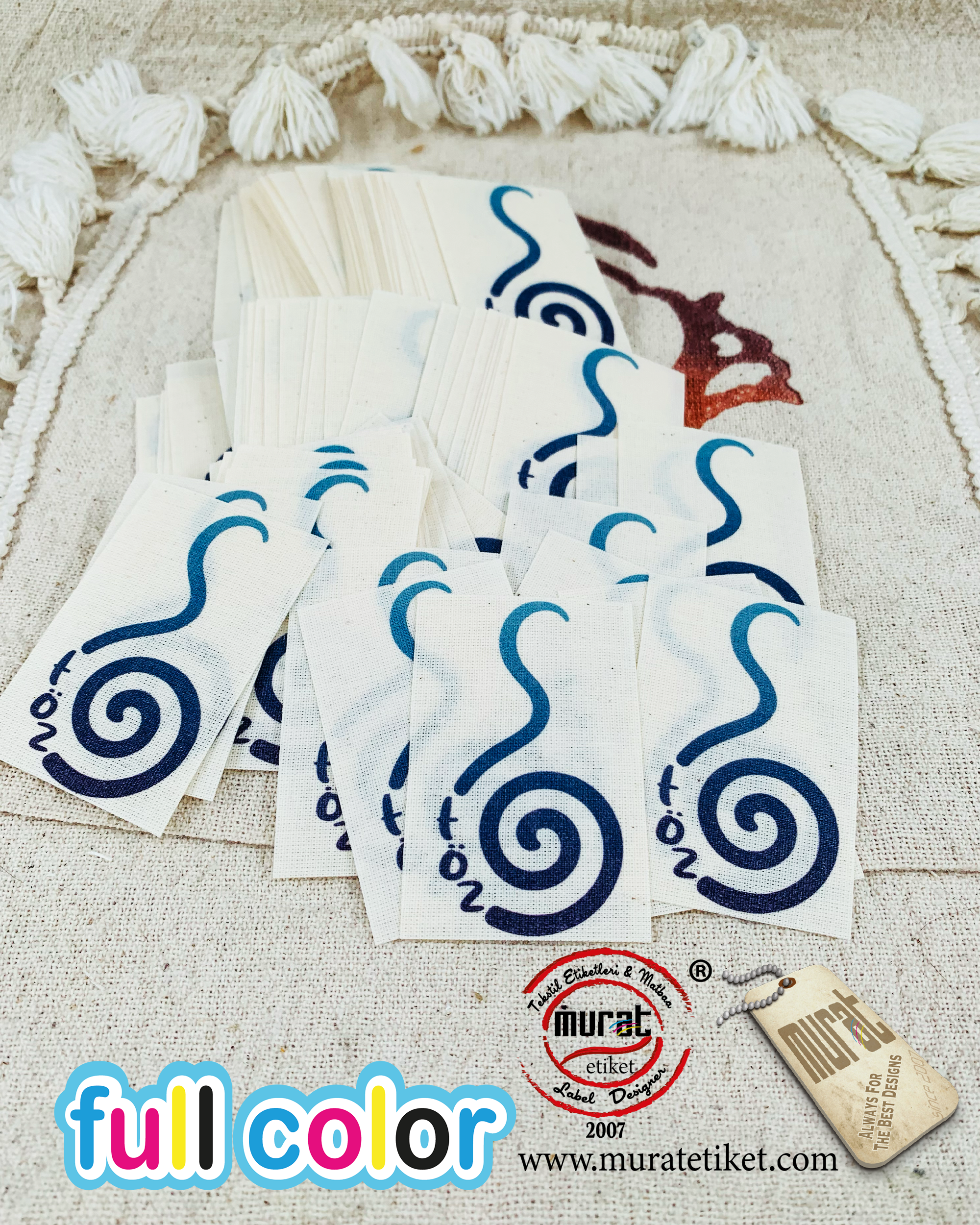 4X6CM Ütüyle yapışan pamuk etiket 50/100/250/500/1000 Adet