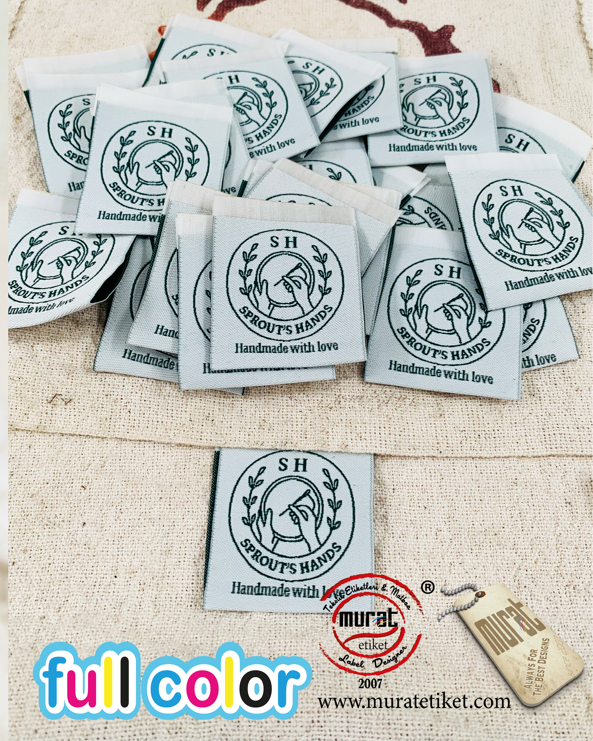 4X9 cm dokuma etiket katlamalı 1000 adet