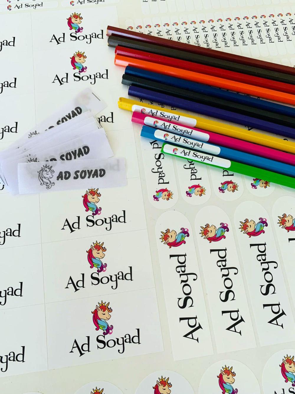 OKUL ETİKETİ SETİ (297 ADET STİCKER & 10 ADET KUMAŞ ETİKET)