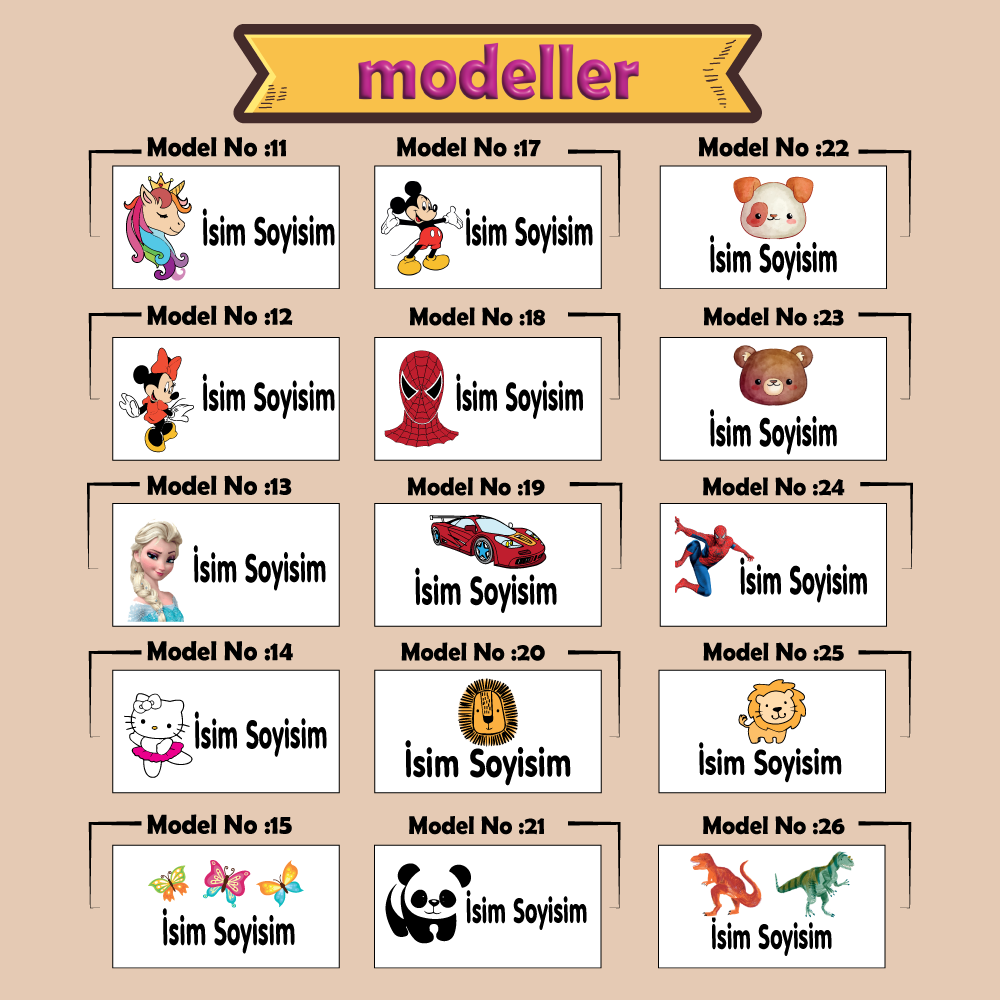 OKUL ETİKETİ SETİ (297 ADET STİCKER & 10 ADET KUMAŞ ETİKET)