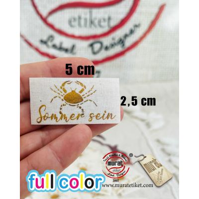 2,5x5cm Ütü ile yapışan pamuk etiket