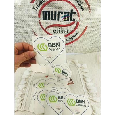 4x4cm Ütü ile yapışan pamuk etiket